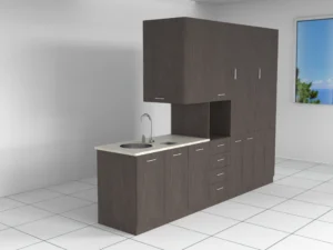 Integrated Dental Cabinet Unit with Sink & Overhead Storage
